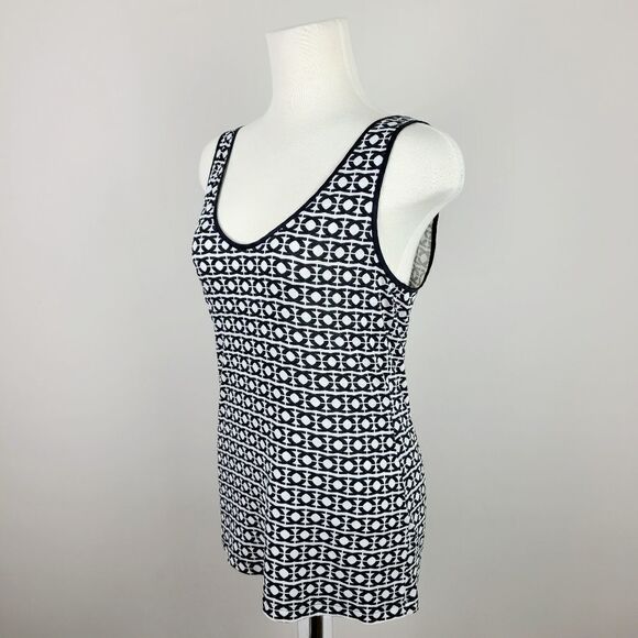 Banana Republic Black & White Geometric Print Tank Top Small - Picture 5 of 16